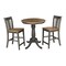 International Concepts Round 30 in Rd Ped Gathering Ht Table, 2 San Remo Stools, Hickory/Coal, 30 in W, 30 in L, 35.1 in H K45-30RT-6B-S102-2 - alternate 1